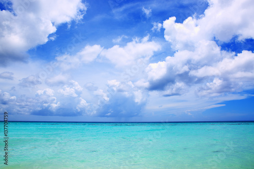 Fototapeta Naklejka Na Ścianę i Meble -  Caribbean sea and blue sky.