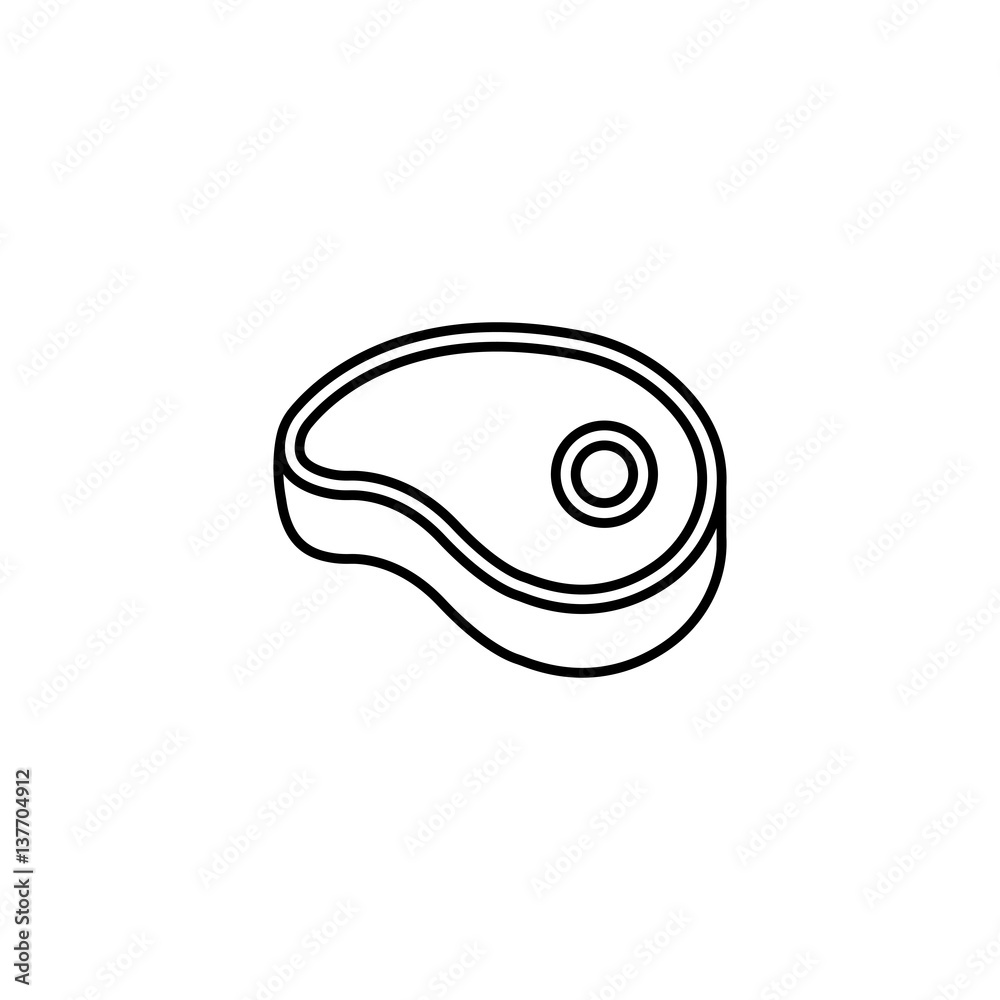 Beef steak line icon, food & drink elements, T-bone sign, a linear pattern on a white background, eps 10. Beef steak line icon, food & drink elements, T-bone sign, a linear pattern on a white background, eps 10.