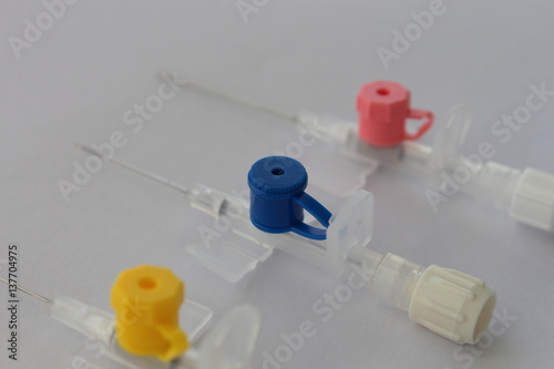 Different sizes of intravenous cannula.