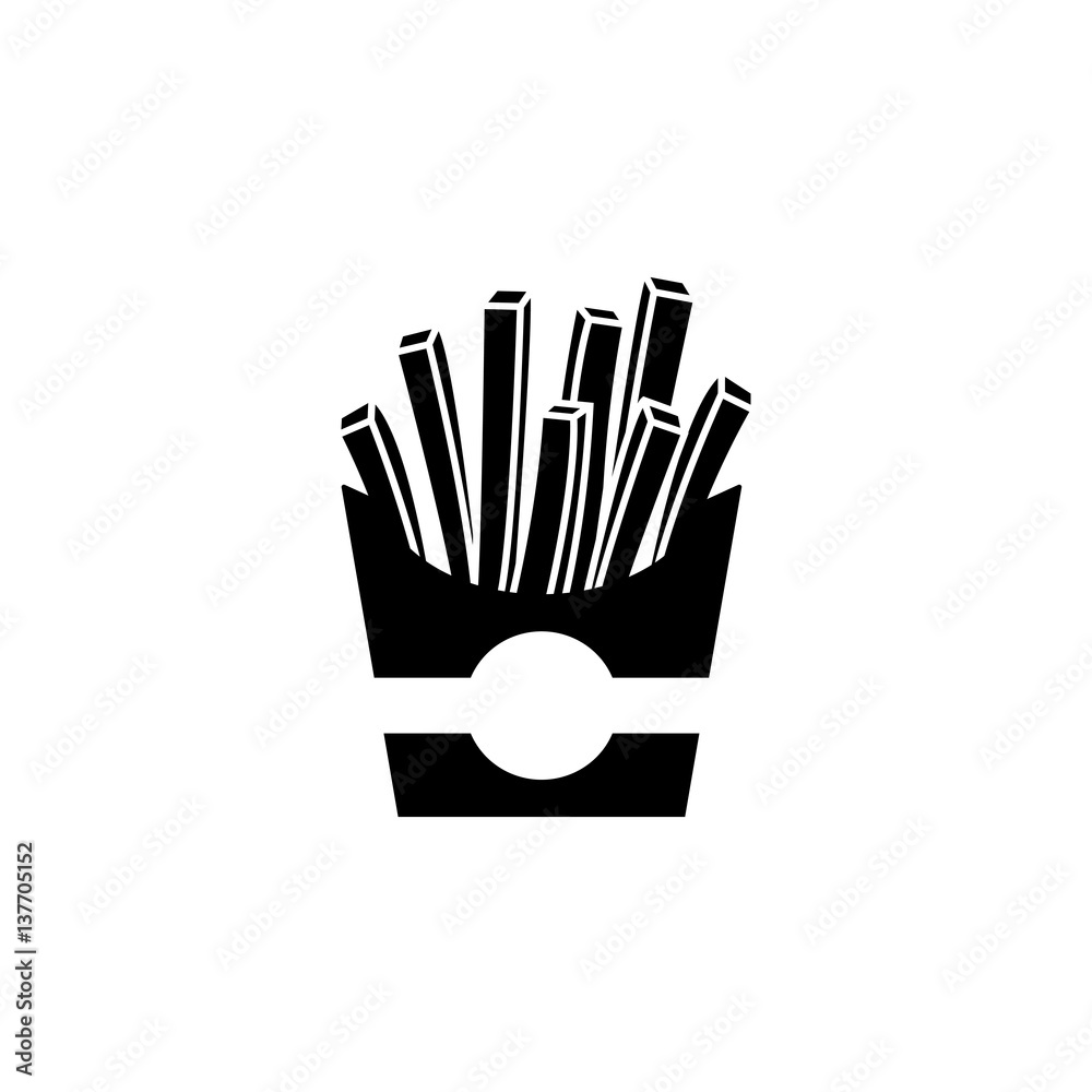 French fries solid icon, food & drink elements, Fast food sign, a filled pattern on a white background, eps 10.
