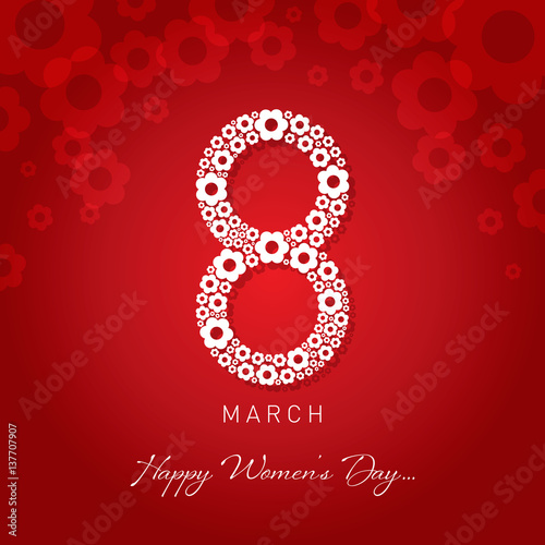 happy womens day greeting card vector illustration