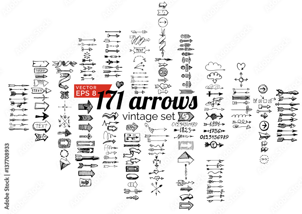 Fototapeta premium hand drawn arrows set