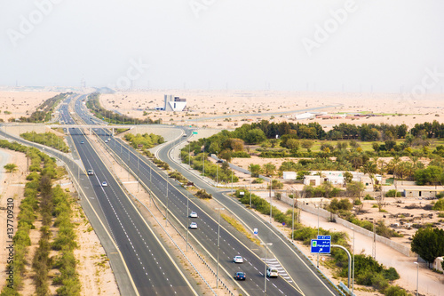 Highway Running Through The Desert