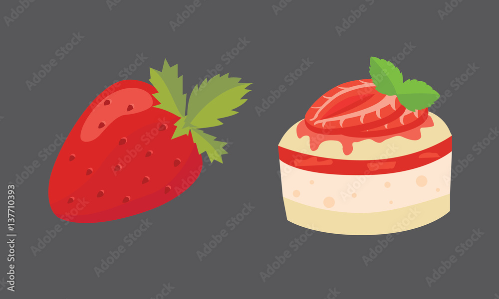 Strawberry isolated vector illustration set Strawberry isolated vector illustration set