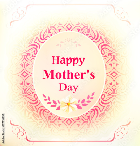 floral patterned label happy mothers day card
