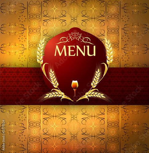Brasserie menu cover design texture