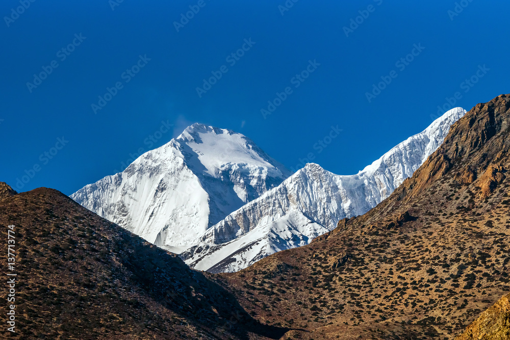 Summit of Mt. Dhaulagiri, Himalaya mountains, Nepal.