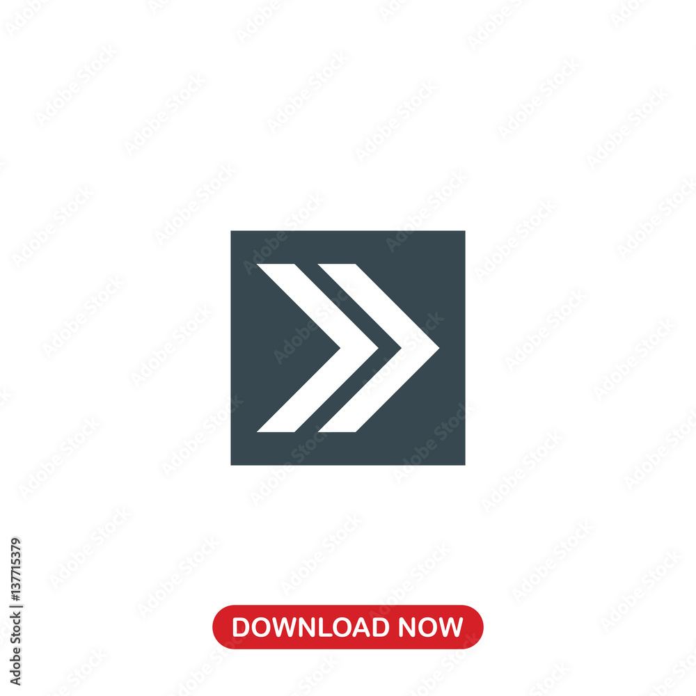 Double right arrow icon vector Double right arrow icon vector