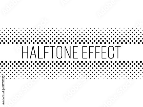 Halftone effect title strip with black text on white background. Vector illustration. photo