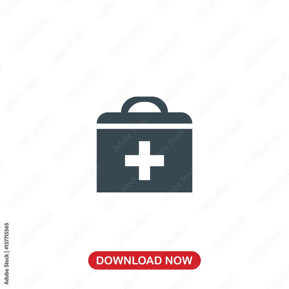 Obraz premium First aid box icon vector