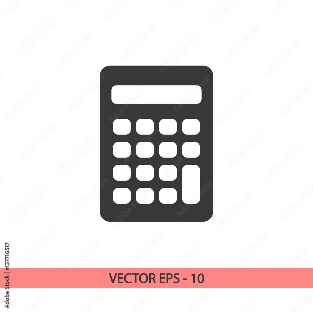 calculator icon, vector illustration. Flat design style calculator icon, vector illustration. Flat design style
