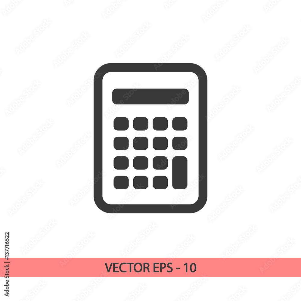 calculator icon, vector illustration. Flat design style calculator icon, vector illustration. Flat design style