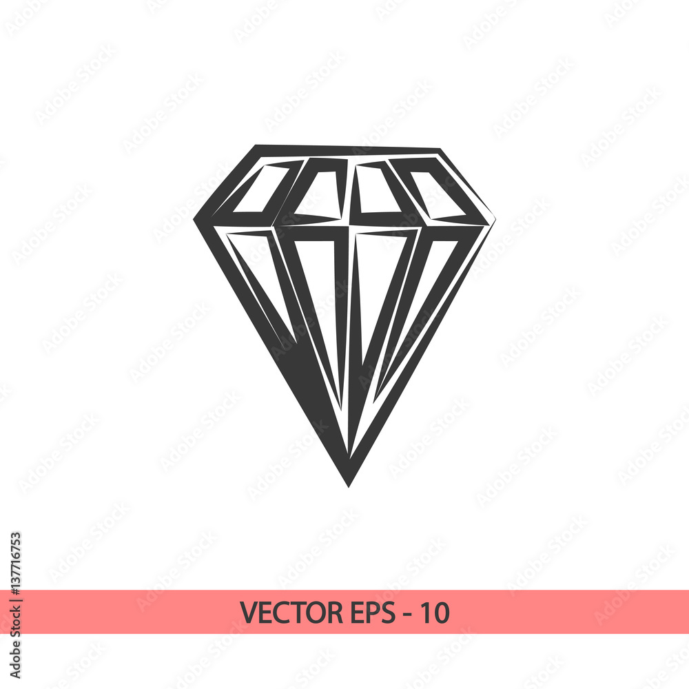 Diamond icon, vector illustration. Flat design style Diamond icon, vector illustration. Flat design style