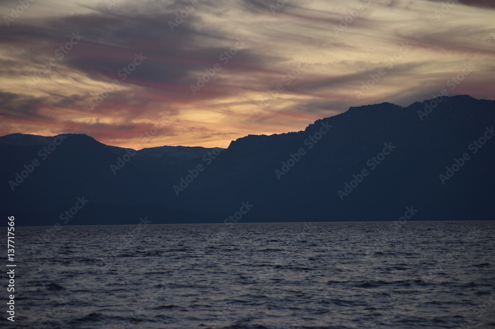Dark Sunset over Lake Tahoe