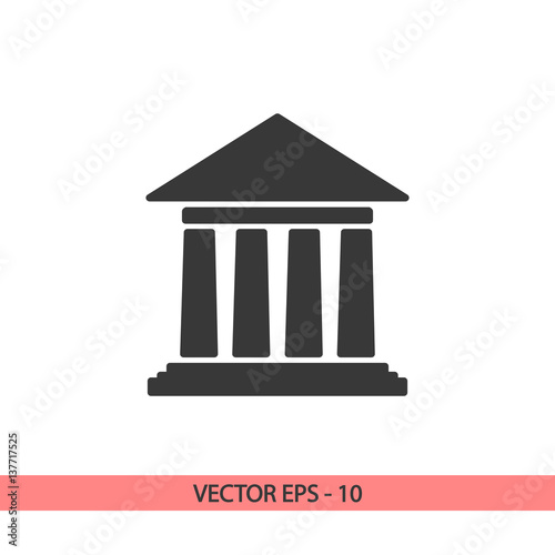 Historical building  icon, vector illustration. Flat design style 