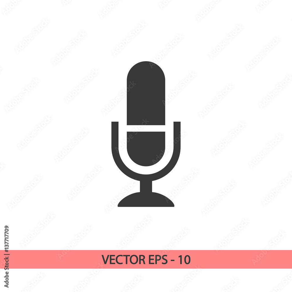 Microphone icon, vector illustration. Flat design style Microphone icon, vector illustration. Flat design style
