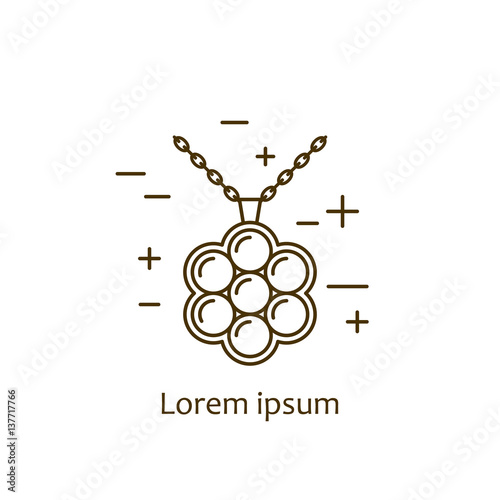 Jewelry necklace symbol vector illustration. Diamond logo symbol. Fashion luxury gift icon isolated. Gold brilliant silver gem crystal accessories silhouette.