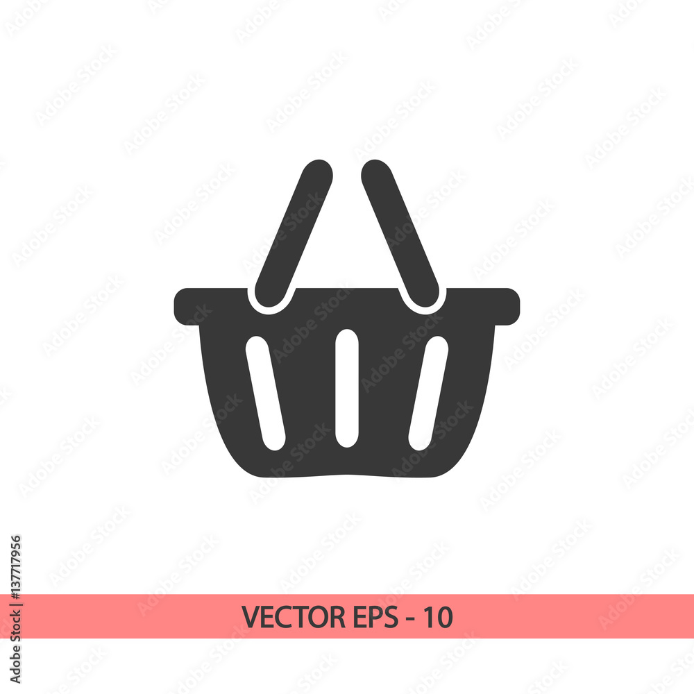 basket icon, vector illustration. Flat design style basket icon, vector illustration. Flat design style