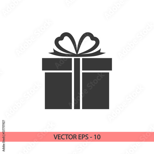 gift  icon, vector illustration. Flat design style 