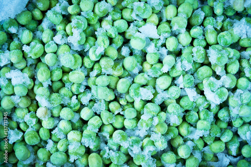 Frozen green peas background