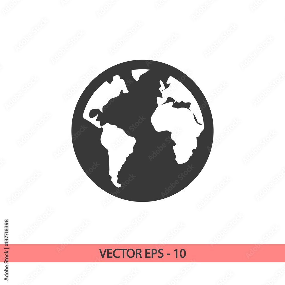 globe icon, vector illustration. Flat design style globe icon, vector illustration. Flat design style