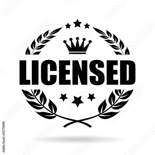 Licensed product laurel vector icon