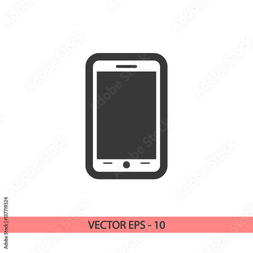 mobile smartphone icon, vector illustration. Flat design style