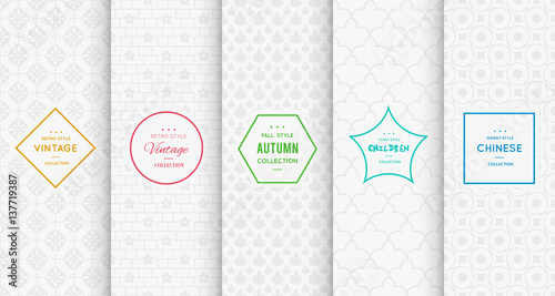 Light grey seamless patterns for universal background