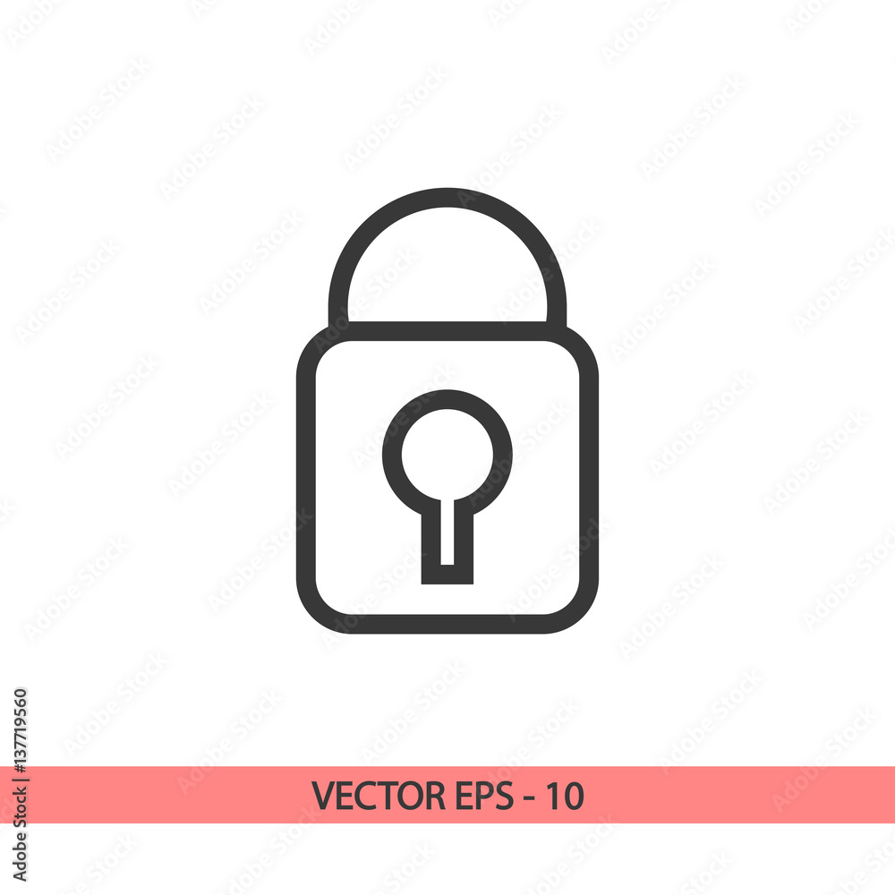 lock icon, vector illustration. Flat design style lock icon, vector illustration. Flat design style