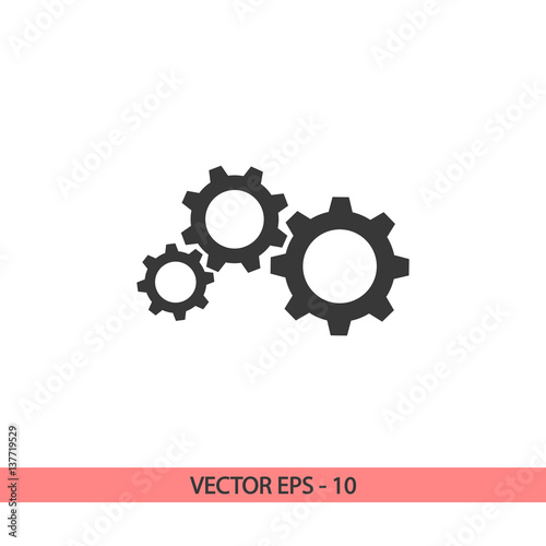 gears icon, vector illustration. Flat design style 