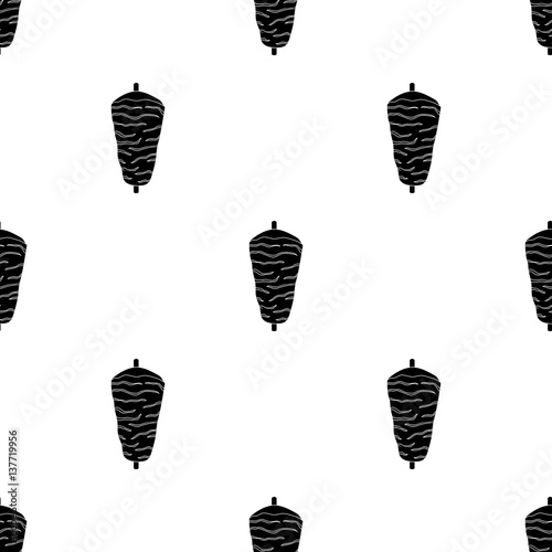 Doner kebab icon in black style isolated on white background. Meats pattern stock vector illustration