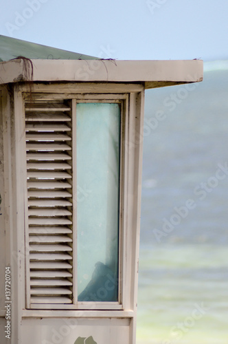 Cabin of guard beach in front photo