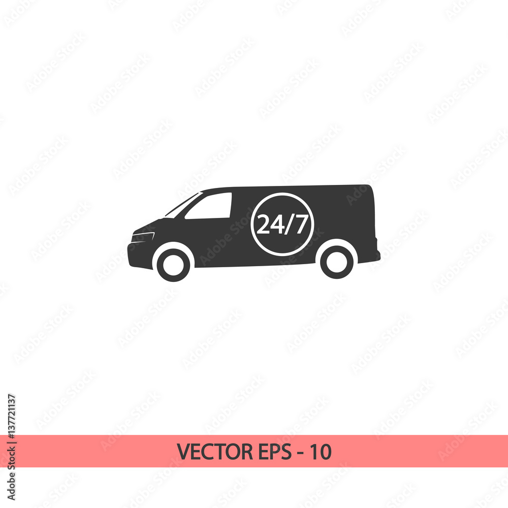 Car 24 hours,  delivery 24 hours icon