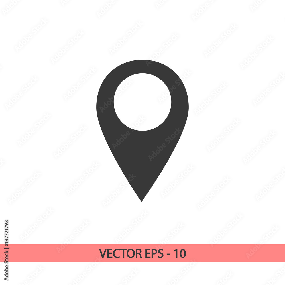 Map pointer flat icon, vector illustration. Flat design style Map pointer flat icon, vector illustration. Flat design style