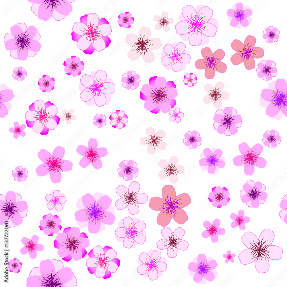 Sakura Cherry blossoms seamless pattern of vector illustration Sakura Cherry blossoms seamless pattern of vector illustration