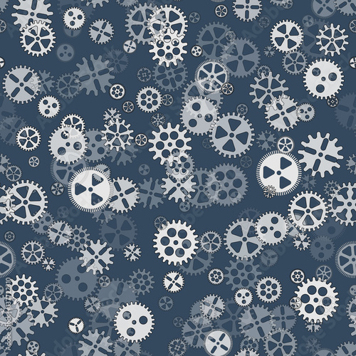 Seamless pattern of gears. Vector