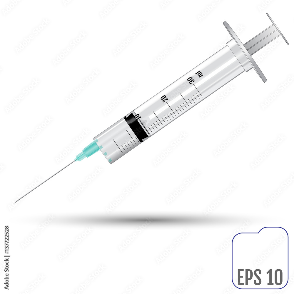 Realistic vector syringe isolated on white background Realistic vector syringe isolated on white background