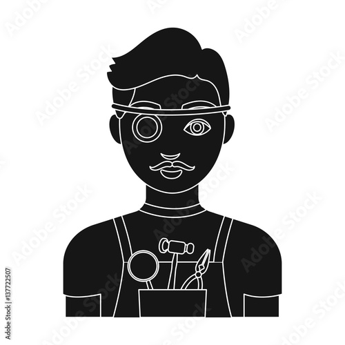 Jeweler icon in black style isolated on white background. Precious minerals and jeweler symbol stock vector illustration.