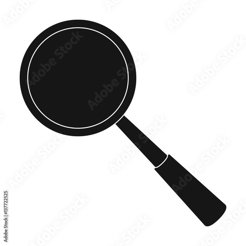 Magnifying glass icon in black style isolated on white background. Precious minerals and jeweler symbol stock vector illustration.