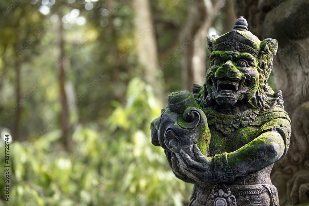 Balinese, Hindu statues in the sacred monkey forest