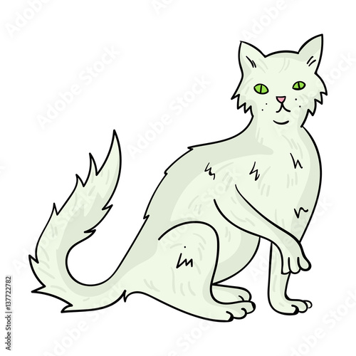 British Semi-longhair icon in cartoon style isolated on white background. Cat breeds symbol stock vector illustration.