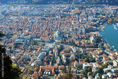 Aerial landscape. Like Como in Italy, Lombardia, from above, Europe