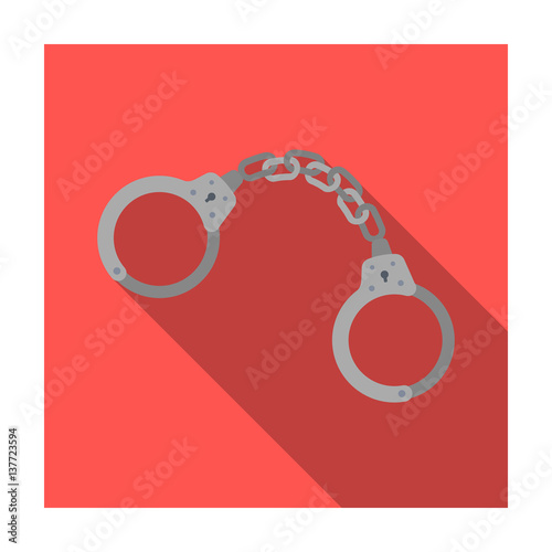 Handcuffs icon in flat style isolated on white background. Police symbol stock vector illustration.