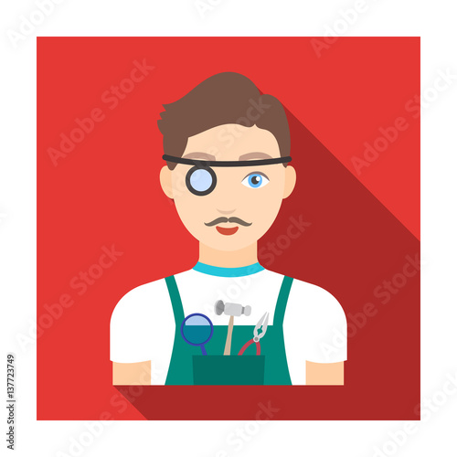 Jeweler icon in flat style isolated on white background. Precious minerals and jeweler symbol stock vector illustration.