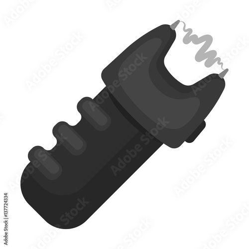Taser icon in monochrome style isolated on white background. Police symbol stock vector illustration.