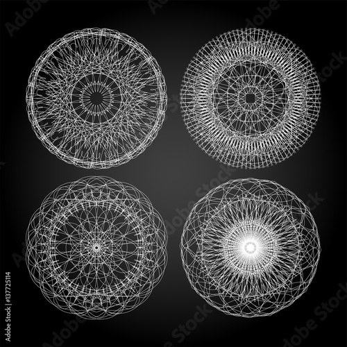 Mandala For Painting. Circle Ornament. Design Element. Guilloche