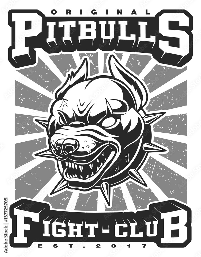 Pit bull illustration (raster version)