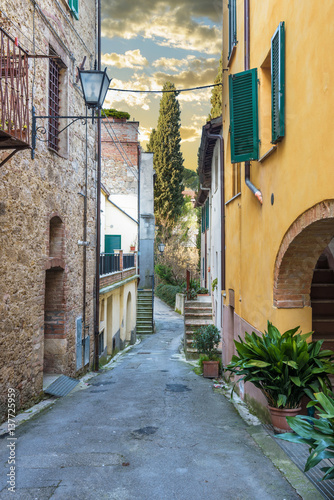 Charming alleys town in the corners  Cetona in Tuscany.