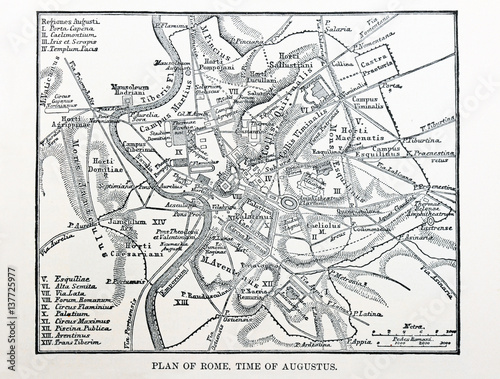 Vászonkép vintage map of ancient Rome