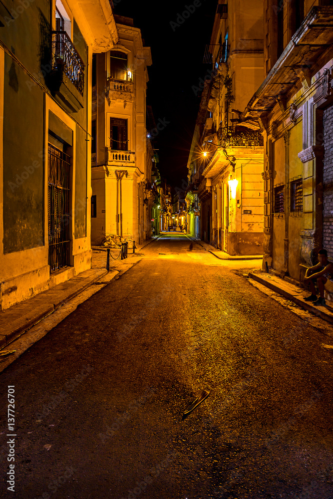 Night scene in Havana